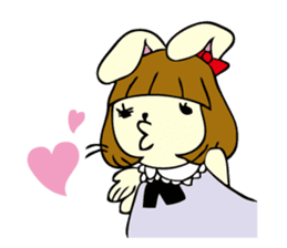 Bobbed hair rabbit sticker #256904