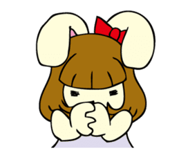 Bobbed hair rabbit sticker #256908