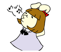 Bobbed hair rabbit sticker #256909