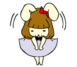 Bobbed hair rabbit sticker #256910