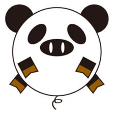 circle face 3 pig-panda sticker #257785