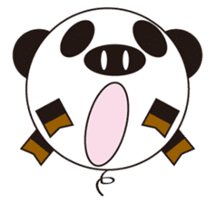 circle face 3 pig-panda sticker #257799