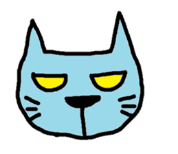 Blue cat and blue human sticker #261365
