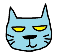 Blue cat and blue human sticker #261366