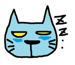 Blue cat and blue human sticker #261369