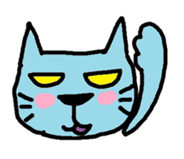 Blue cat and blue human sticker #261371