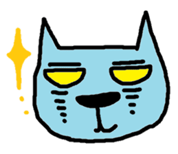 Blue cat and blue human sticker #261383