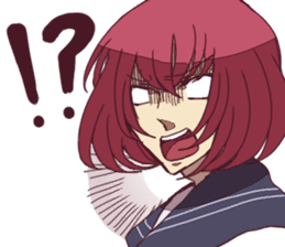 Severe girl and an unfortunate boy sticker #267266