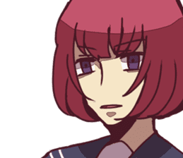 Severe girl and an unfortunate boy sticker #267271