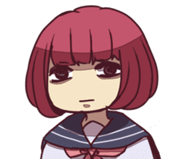 Severe girl and an unfortunate boy sticker #267275