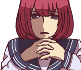 Severe girl and an unfortunate boy sticker #267276