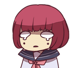 Severe girl and an unfortunate boy sticker #267277