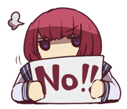 Severe girl and an unfortunate boy sticker #267280
