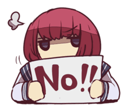Severe girl and an unfortunate boy sticker #267280