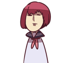 Severe girl and an unfortunate boy sticker #267281