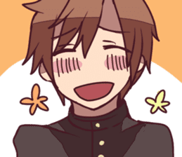 Severe girl and an unfortunate boy sticker #267285