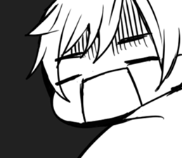 Severe girl and an unfortunate boy sticker #267286