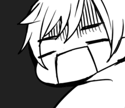 Severe girl and an unfortunate boy sticker #267286