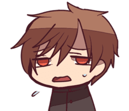 Severe girl and an unfortunate boy sticker #267289