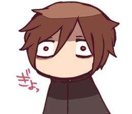 Severe girl and an unfortunate boy sticker #267291