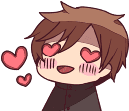 Severe girl and an unfortunate boy sticker #267293