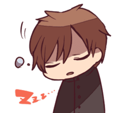 Severe girl and an unfortunate boy sticker #267294