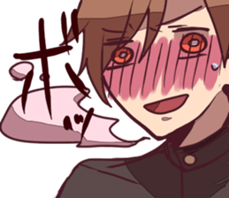 Severe girl and an unfortunate boy sticker #267295