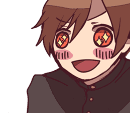 Severe girl and an unfortunate boy sticker #267301