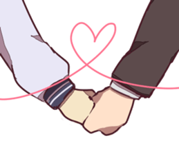 Severe girl and an unfortunate boy sticker #267304