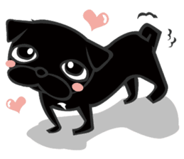Black Pug DOM sticker #271107