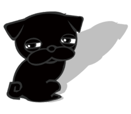 Black Pug DOM sticker #271125