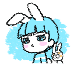 Shirahama-chan rabbit sticker #271643