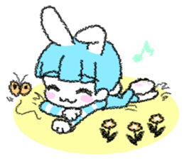 Shirahama-chan rabbit sticker #271649