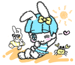 Shirahama-chan rabbit sticker #271662