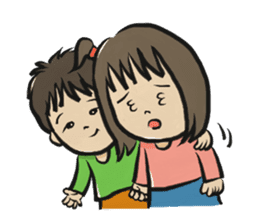 An older sister and younger brother sticker #274819