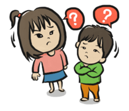 An older sister and younger brother sticker #274822