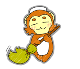 Hokkori Monkey sticker #275135