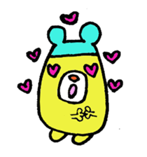 Bear that is wearing a hat sky blue sticker #275827