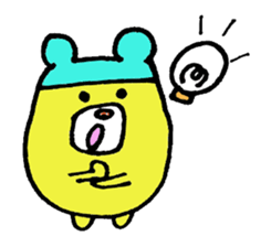 Bear that is wearing a hat sky blue sticker #275846