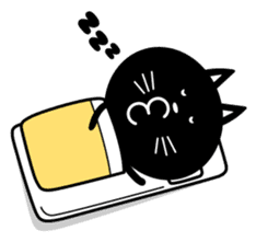 Straw Black cat sticker #278873