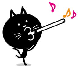 Straw Black cat sticker #278881