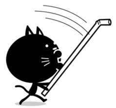 Straw Black cat sticker #278882