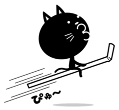 Straw Black cat sticker #278889