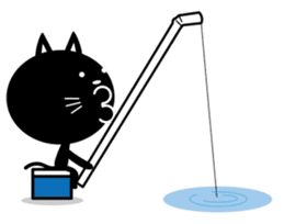 Straw Black cat sticker #278900