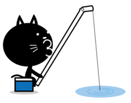 Straw Black cat sticker #278900