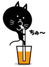 Straw Black cat sticker #278902