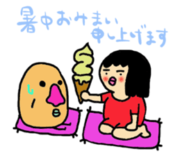 Mu-san&Mr.Hanadekakun Summer version sticker #280229