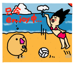 Mu-san&Mr.Hanadekakun Summer version sticker #280256