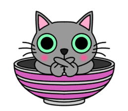 Bowl in cat sticker #281123