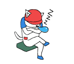 baseball cat sticker #281380